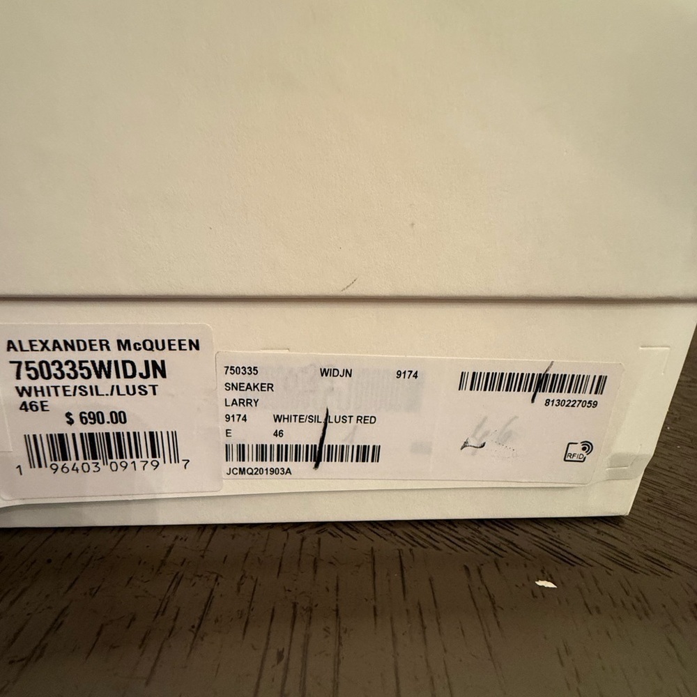 New Alexander McQueen Men’s Leather Low-Top Sneakers size 46 US 13 - Picture 11 of 11